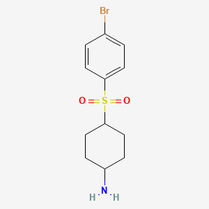 molecular formula C12H16BrNO2S B13224292 4-(4-Bromobenzenesulfonyl)cyclohexan-1-amine 