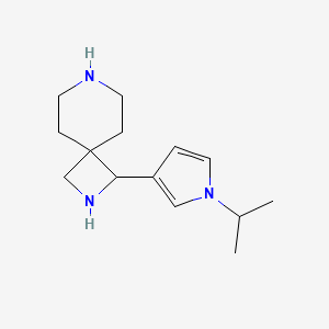 molecular formula C14H23N3 B13224308 1-[1-(Propan-2-yl)-1H-pyrrol-3-yl]-2,7-diazaspiro[3.5]nonane 