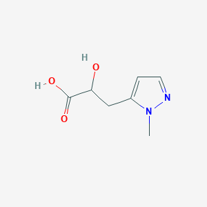 molecular formula C7H10N2O3 B13224330 2-Hydroxy-3-(1-methyl-1H-pyrazol-5-yl)propanoic acid 