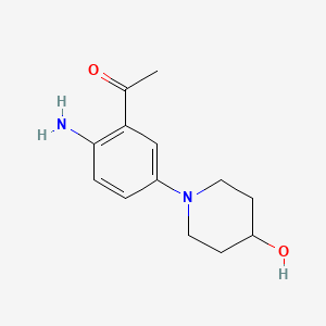 1-[2-Amino-5-(4-hydroxypiperidino)phenyl]-1-ethanone