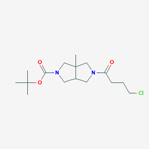 molecular formula C16H27ClN2O3 B13224365 tert-Butyl 5-(4-chlorobutanoyl)-3a-methyl-octahydropyrrolo[3,4-c]pyrrole-2-carboxylate 