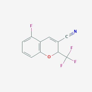 molecular formula C11H5F4NO B13224370 5-Fluoro-2-(trifluoromethyl)-2H-chromene-3-carbonitrile 