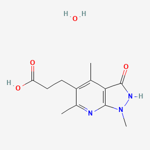 3-{1,4,6-trimethyl-3-oxo-1H,2H,3H-pyrazolo[3,4-b]pyridin-5-yl}propanoic acid hydrate