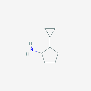 molecular formula C8H15N B13224445 2-Cyclopropylcyclopentan-1-amine 