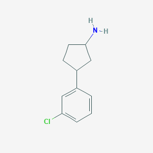 molecular formula C11H14ClN B13224452 3-(3-Chlorophenyl)cyclopentan-1-amine 