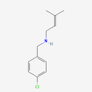 molecular formula C12H16ClN B13224495 [(4-Chlorophenyl)methyl](3-methylbut-2-en-1-yl)amine 