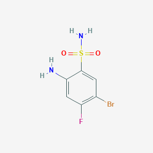 molecular formula C6H6BrFN2O2S B13224503 2-Amino-5-bromo-4-fluorobenzene-1-sulfonamide 