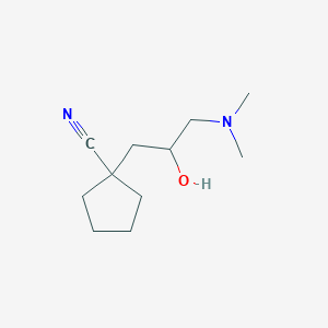 molecular formula C11H20N2O B13224525 1-[3-(Dimethylamino)-2-hydroxypropyl]cyclopentane-1-carbonitrile 