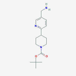 molecular formula C16H25N3O2 B13224535 tert-Butyl 4-[5-(aminomethyl)pyridin-2-yl]piperidine-1-carboxylate 