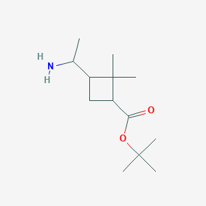 Tert-butyl 3-(1-aminoethyl)-2,2-dimethylcyclobutane-1-carboxylate