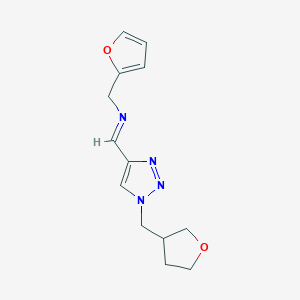 molecular formula C13H16N4O2 B13224575 (Z)-[(Furan-2-yl)methyl]({1-[(oxolan-3-yl)methyl]-1H-1,2,3-triazol-4-yl}methylidene)amine 