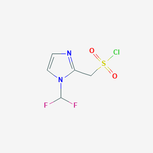 molecular formula C5H5ClF2N2O2S B13224603 [1-(Difluoromethyl)-1H-imidazol-2-yl]methanesulfonyl chloride 