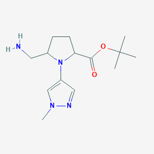 tert-Butyl 5-(aminomethyl)-1-(1-methyl-1H-pyrazol-4-yl)pyrrolidine-2-carboxylate