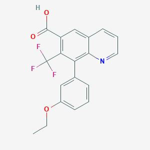 molecular formula C19H14F3NO3 B13224613 8-(3-Ethoxyphenyl)-7-(trifluoromethyl)quinoline-6-carboxylic acid 