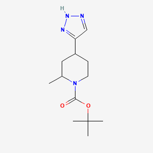 molecular formula C13H22N4O2 B13224622 tert-Butyl 2-methyl-4-(2H-1,2,3-triazol-4-yl)piperidine-1-carboxylate 