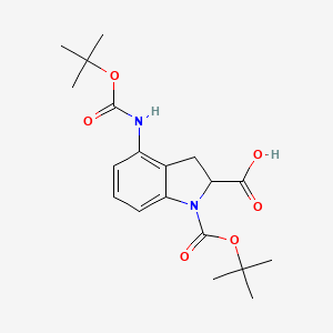 1-[(tert-Butoxy)carbonyl]-4-{[(tert-butoxy)carbonyl]amino}-2,3-dihydro-1H-indole-2-carboxylic acid