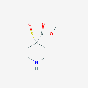 molecular formula C9H17NO3S B13224679 Ethyl 4-methanesulfinylpiperidine-4-carboxylate 