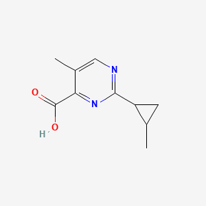 molecular formula C10H12N2O2 B13224690 5-Methyl-2-(2-methylcyclopropyl)pyrimidine-4-carboxylic acid 