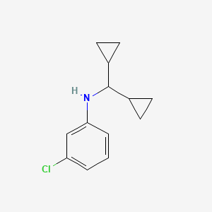 molecular formula C13H16ClN B13224710 3-chloro-N-(dicyclopropylmethyl)aniline 