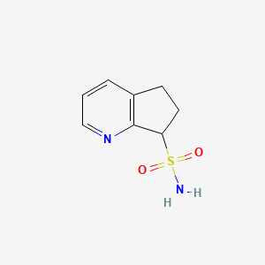 molecular formula C8H10N2O2S B13224741 5H,6H,7H-cyclopenta[b]pyridine-7-sulfonamide 