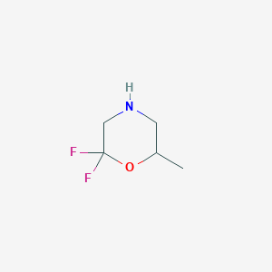 molecular formula C5H9F2NO B13224747 2,2-Difluoro-6-methylmorpholine 