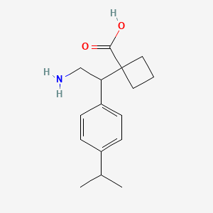 molecular formula C16H23NO2 B13224809 1-{2-Amino-1-[4-(propan-2-yl)phenyl]ethyl}cyclobutane-1-carboxylic acid 