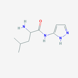 molecular formula C9H16N4O B13224825 2-amino-4-methyl-N-(1H-pyrazol-3-yl)pentanamide 