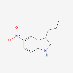 molecular formula C11H14N2O2 B13224887 5-Nitro-3-propyl-2,3-dihydro-1H-indole 