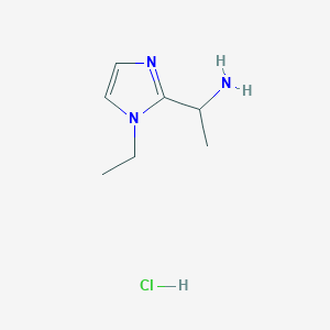 molecular formula C7H14ClN3 B13224898 1-(1-Ethyl-1H-imidazol-2-yl)ethan-1-amine hydrochloride 