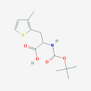 molecular formula C13H19NO4S B13225005 2-{[(Tert-butoxy)carbonyl]amino}-3-(3-methylthiophen-2-yl)propanoic acid 