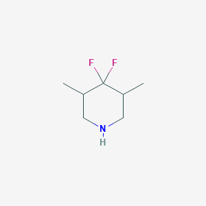 molecular formula C7H13F2N B13225045 4,4-Difluoro-3,5-dimethylpiperidine 