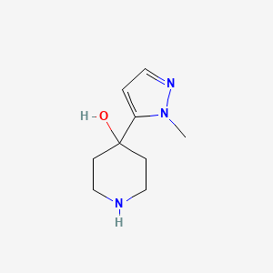 molecular formula C9H15N3O B13225064 4-(1-Methyl-1H-pyrazol-5-yl)piperidin-4-ol 