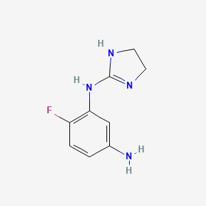 molecular formula C9H11FN4 B13225104 N1-(4,5-Dihydro-1H-imidazol-2-yl)-6-fluorobenzene-1,3-diamine 