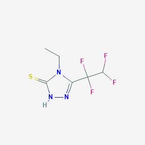 molecular formula C6H7F4N3S B13225116 4-ethyl-5-(1,1,2,2-tetrafluoroethyl)-4H-1,2,4-triazole-3-thiol 