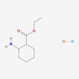 molecular formula C9H18BrNO2 B13225130 Ethyl 2-aminocyclohexane-1-carboxylate hydrobromide 