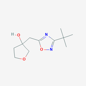 molecular formula C11H18N2O3 B13225154 3-[(3-tert-Butyl-1,2,4-oxadiazol-5-yl)methyl]oxolan-3-ol 