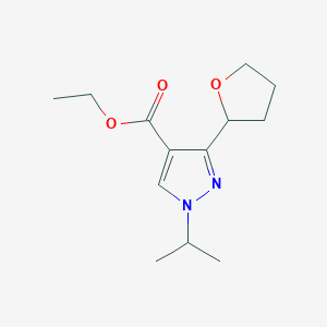 Ethyl 3-(oxolan-2-yl)-1-(propan-2-yl)-1H-pyrazole-4-carboxylate