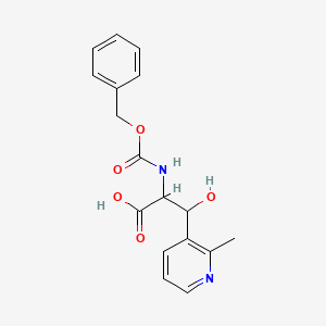 molecular formula C17H18N2O5 B13225175 2-{[(Benzyloxy)carbonyl]amino}-3-hydroxy-3-(2-methylpyridin-3-yl)propanoic acid 