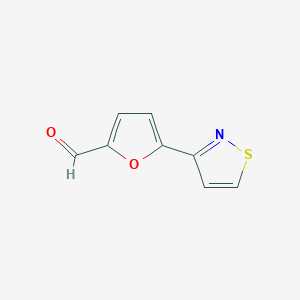 molecular formula C8H5NO2S B13225178 5-(1,2-Thiazol-3-yl)furan-2-carbaldehyde 