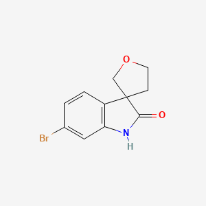 molecular formula C11H10BrNO2 B13225189 6-Bromo-1,2-dihydrospiro[indole-3,3'-oxolane]-2-one 