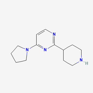 molecular formula C13H20N4 B13225212 2-(Piperidin-4-yl)-4-(pyrrolidin-1-yl)pyrimidine 