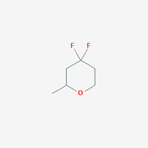 molecular formula C6H10F2O B13225246 4,4-Difluoro-2-methyloxane 