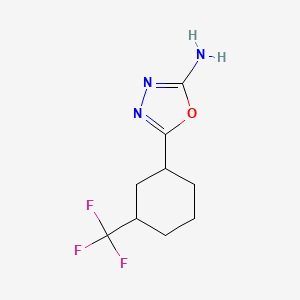 molecular formula C9H12F3N3O B13225252 5-[3-(Trifluoromethyl)cyclohexyl]-1,3,4-oxadiazol-2-amine 