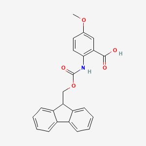 molecular formula C23H19NO5 B1322526 2-((((9H-芴-9-基)甲氧基)羰基)氨基)-5-甲氧基苯甲酸 CAS No. 332121-93-4