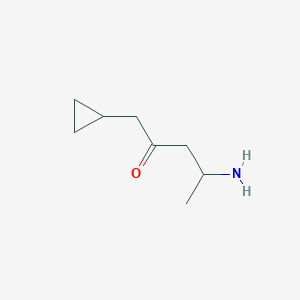 molecular formula C8H15NO B13225263 4-Amino-1-cyclopropylpentan-2-one 