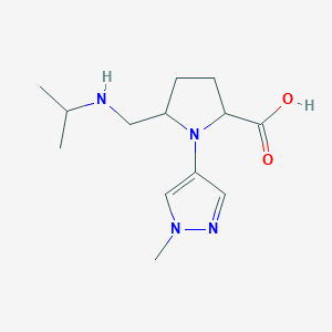 1-(1-Methyl-1H-pyrazol-4-yl)-5-{[(propan-2-yl)amino]methyl}pyrrolidine-2-carboxylic acid