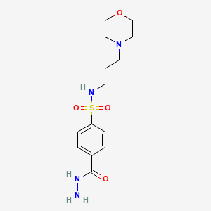 molecular formula C14H22N4O4S B13225312 4-(hydrazinecarbonyl)-N-[3-(morpholin-4-yl)propyl]benzene-1-sulfonamide 