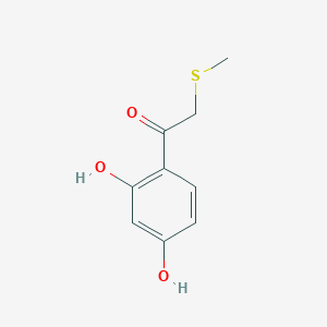 molecular formula C9H10O3S B13225441 1-(2,4-Dihydroxyphenyl)-2-(methylsulfanyl)ethan-1-one 