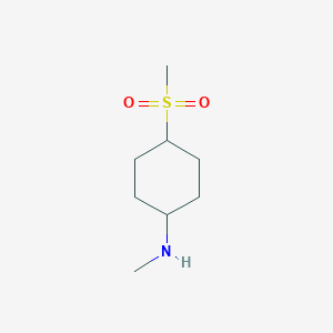 molecular formula C8H17NO2S B13225489 4-Methanesulfonyl-N-methylcyclohexan-1-amine 