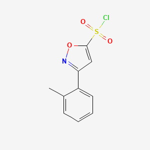 molecular formula C10H8ClNO3S B13225561 3-(2-Methylphenyl)-1,2-oxazole-5-sulfonyl chloride 